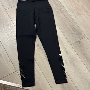 PINK Victoria's Secret Black Leggings with Mesh Panels